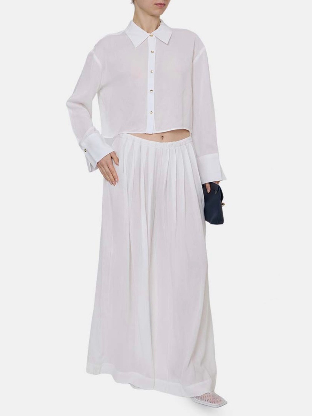 ALICE + OLIVIA SET: White Jenna Pants & Finely Blouse M